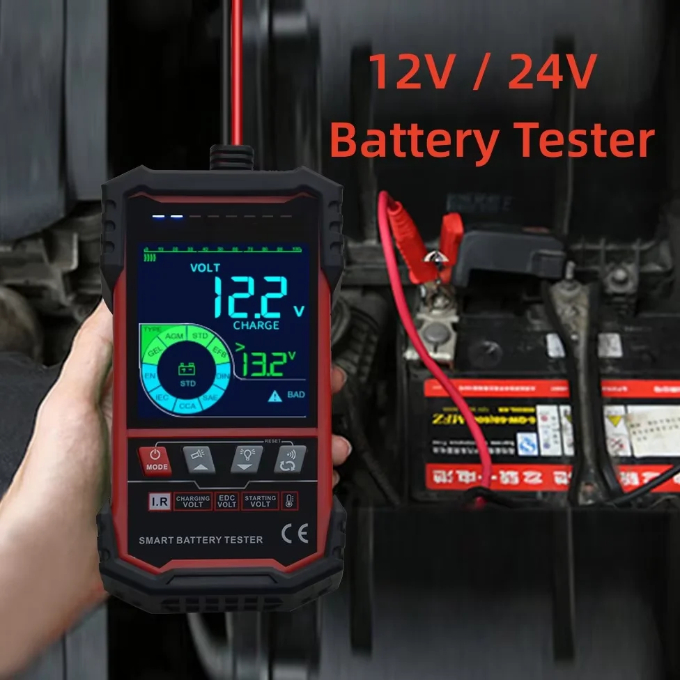 TOOLTOP ET2202 ET2201 Car Battery Tester Battery Load 12V 24V Battery Voltage Internal Resistance Detection Battery Analyzer 2