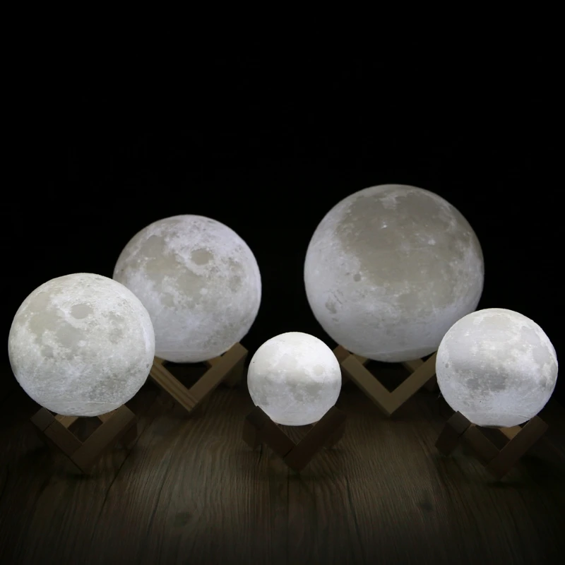 

3D Magical LED Luna Night Light Moon Lamp Desk USB Charging for Touch Control Ho