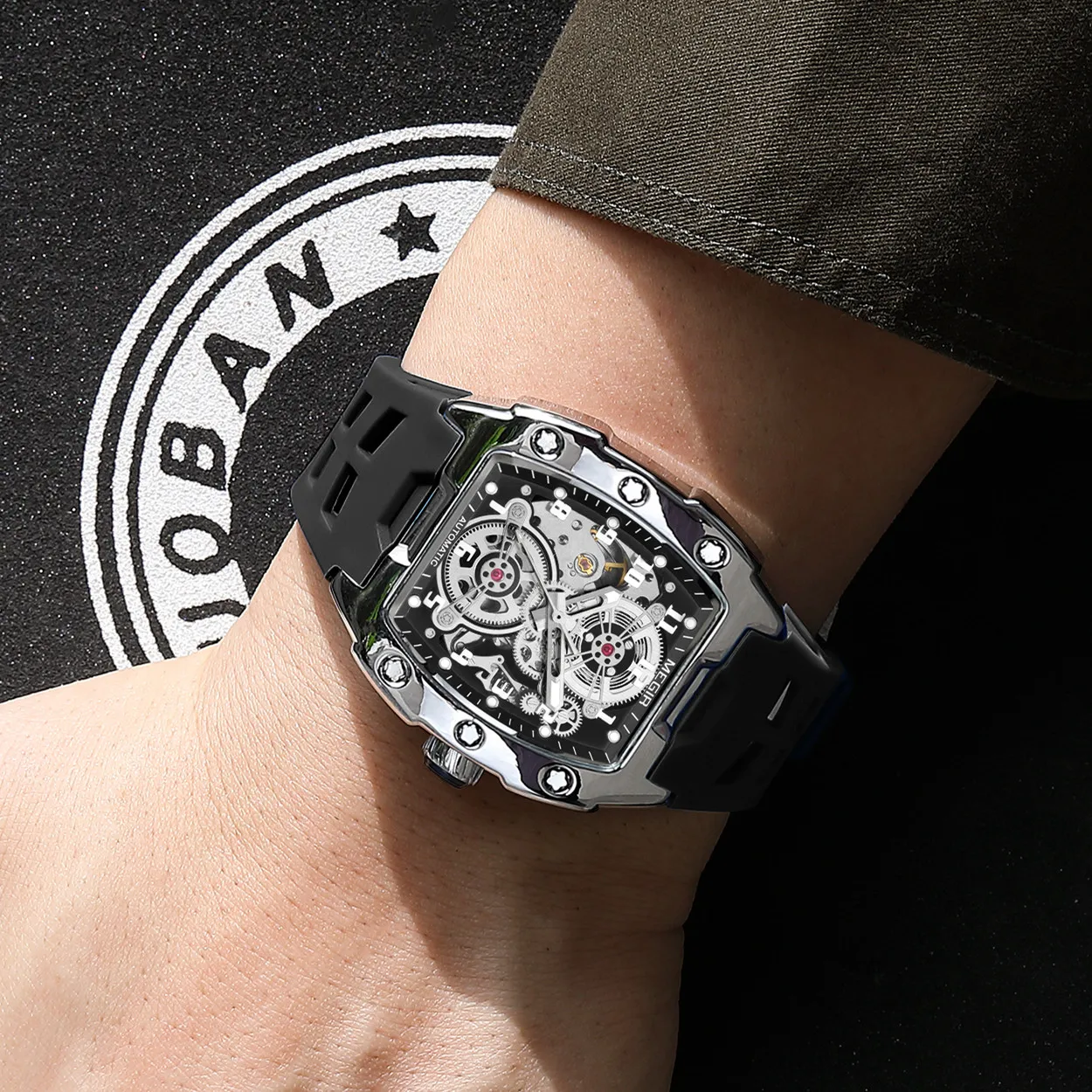 MEGIR Top Brand Fashion Mechanical Watch for Men Sports Hollowed Out Automatic Wristwatch Luminous Waterproof Clock Reloj Hombre - 3