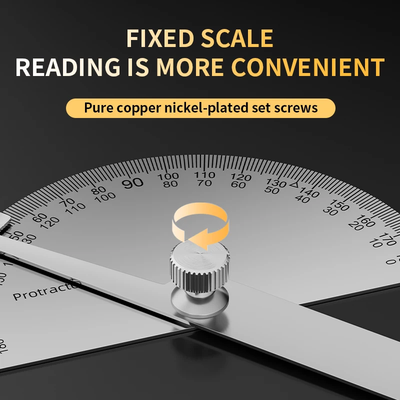 LUXIANZI Stainless Steel Protractor Angle Ruler 180 Degree Guage Woodworking Carpentry Tool Measuring Angle Meter Goniometer 4
