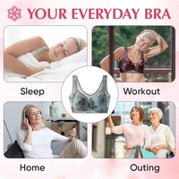 Women New Ice Silk Lace Cooling Comfort Bra Lace Buttonless Comfortable Bra Push Up Bra Running Shock-Absorbing Sports Fixed Cup - Image 5