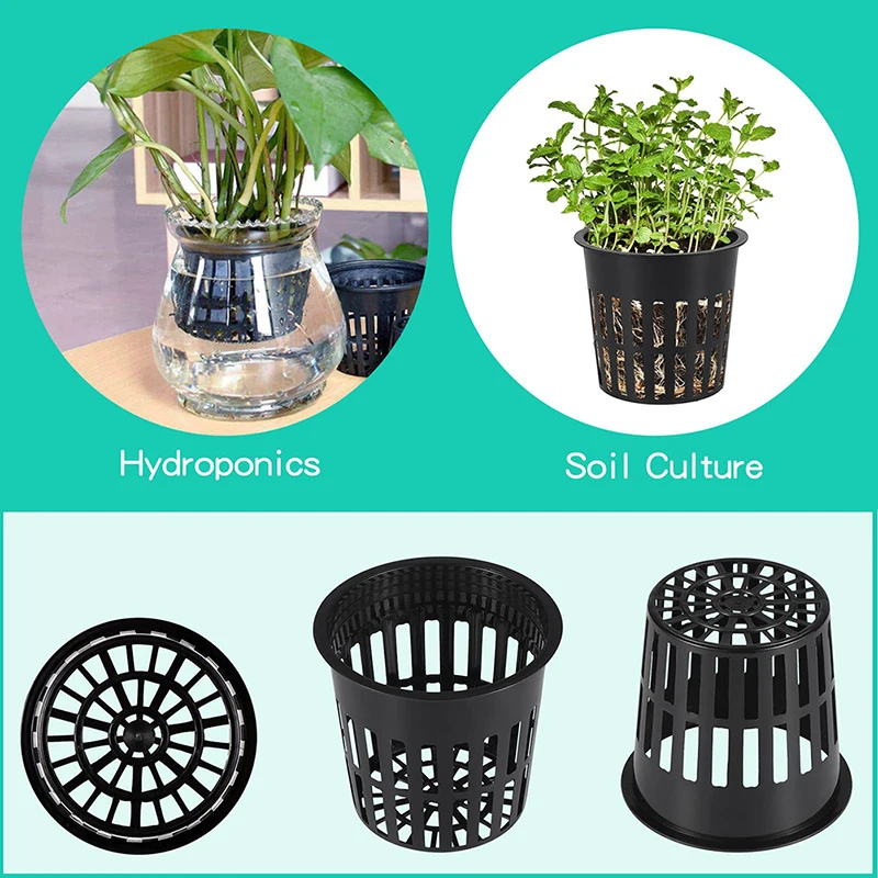 Description Picture 6 of item10pcs Black 3 Inch Nursery Pots Wide Lip Hydroponics Cups Colonization Mesh Pot Soilless Net Basket Gardening Accessories