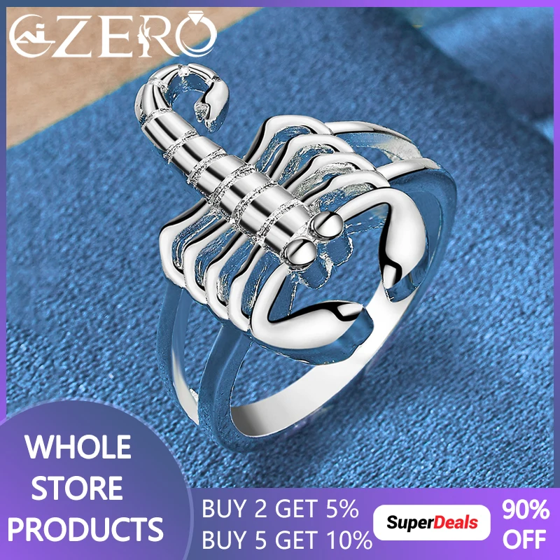 Classic 925 Sterling Silver Scorpion Ring 7-10 Size For Man Fashion Party Jewelry Hip Hop Street Trendy Personality Accessories