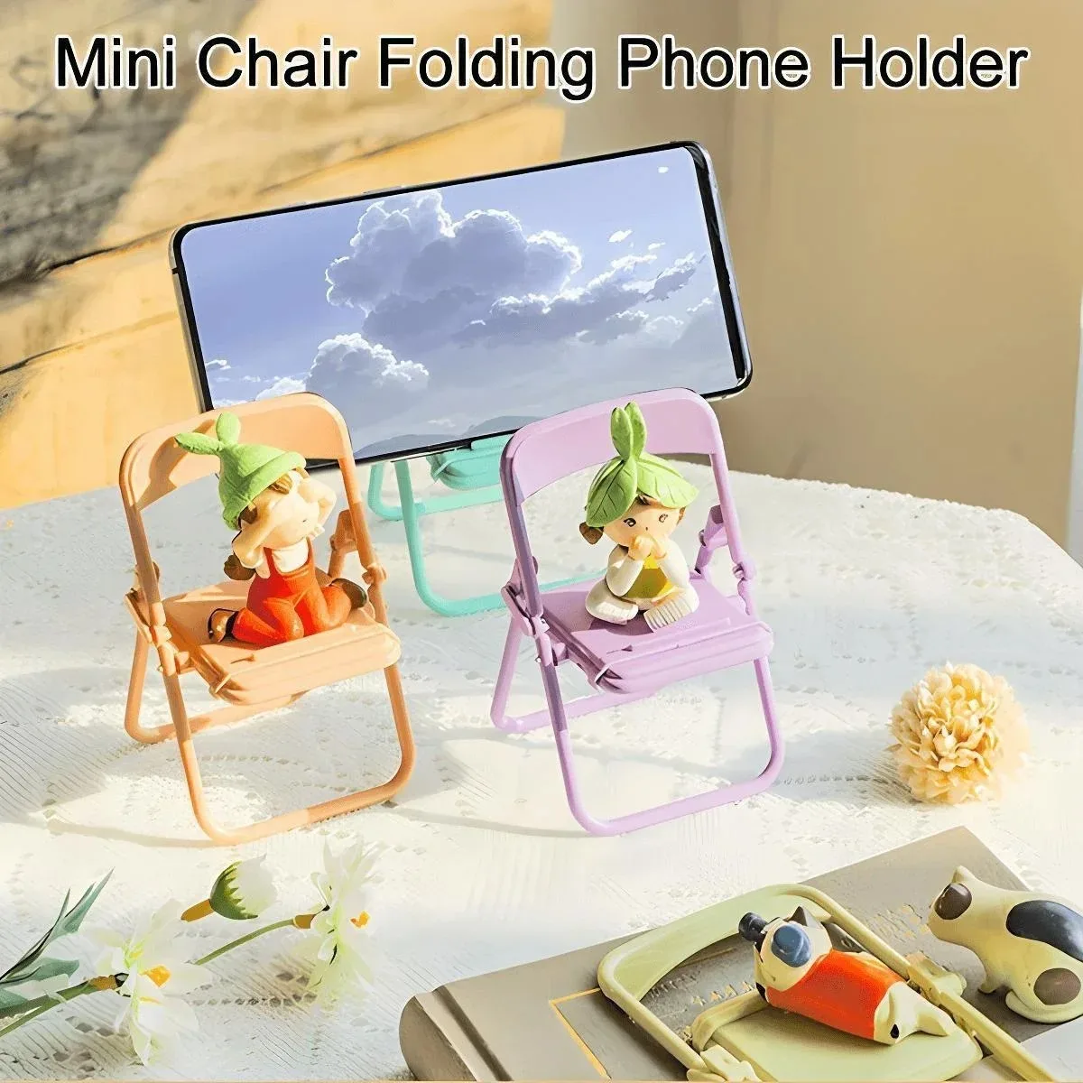 Soporte para el móvil con forma de silla plegable