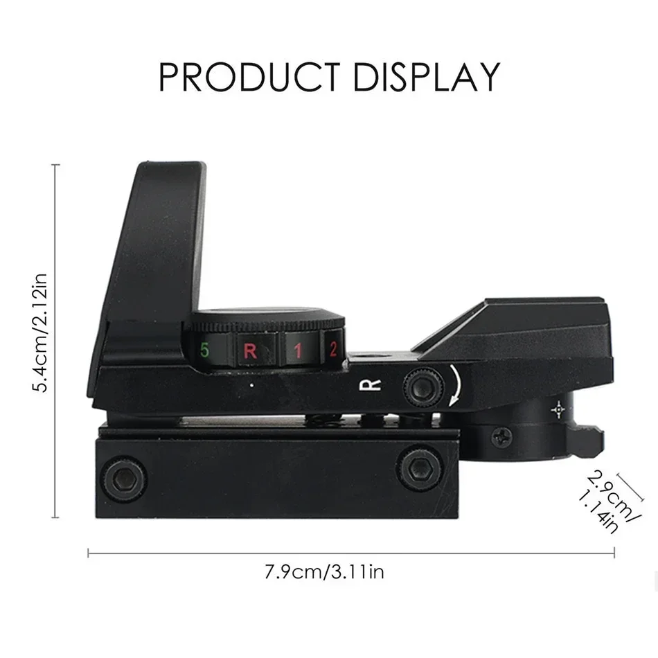 HD101 Red Green Dot Sight 4 Reticle Optics ON & Off Switch11mm/20mm Rail Mount Airsoft OpticsTactical Riflescope for Hunting