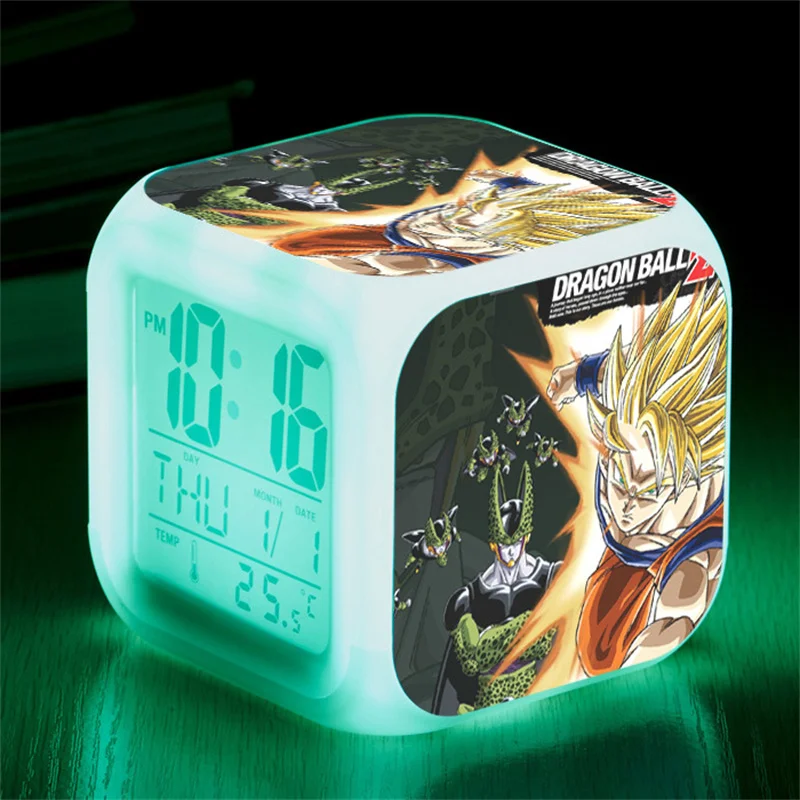

Japanese Animation Dragon Ball Creative Alarm Clock LED Square Colorful Alarm Clock Creative Electronic Clock