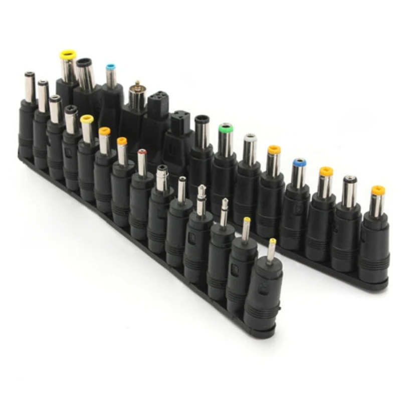 New 28 Pcs/set Universal Plug 28pcs DC Power 5.5x2.1mm DC Jack Charger To Plug Power Adapter for Notebook Laptop High Quality universal power adapter ac dc jack charger connector plug for laptop notebook ac dc power adapter dc conversion plug 34pcs