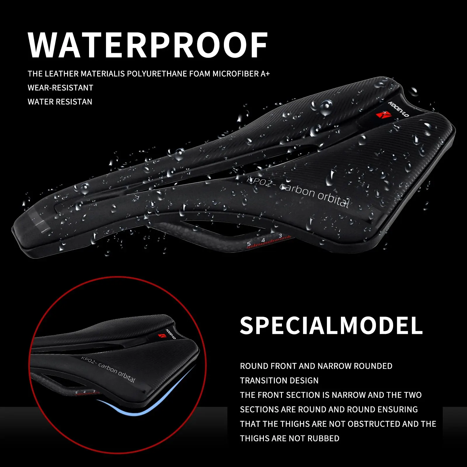 Carbon Saddle KOCEVLO Dimension 143 Ultralight 120g Breathable Comfortable Bike Racing Saddle Carbon Rails