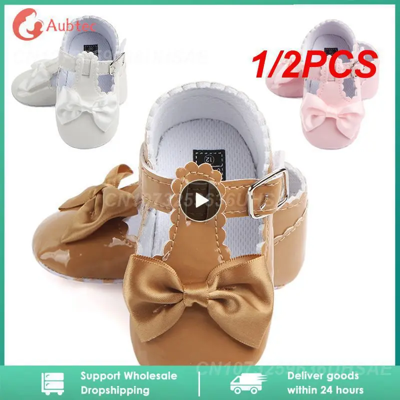 

1/2PCS Newborn Baby Shoes PU leather Buckle First Walkers Big Bow Summer Princess Shoes Party Wedding Baby Girl Shoes