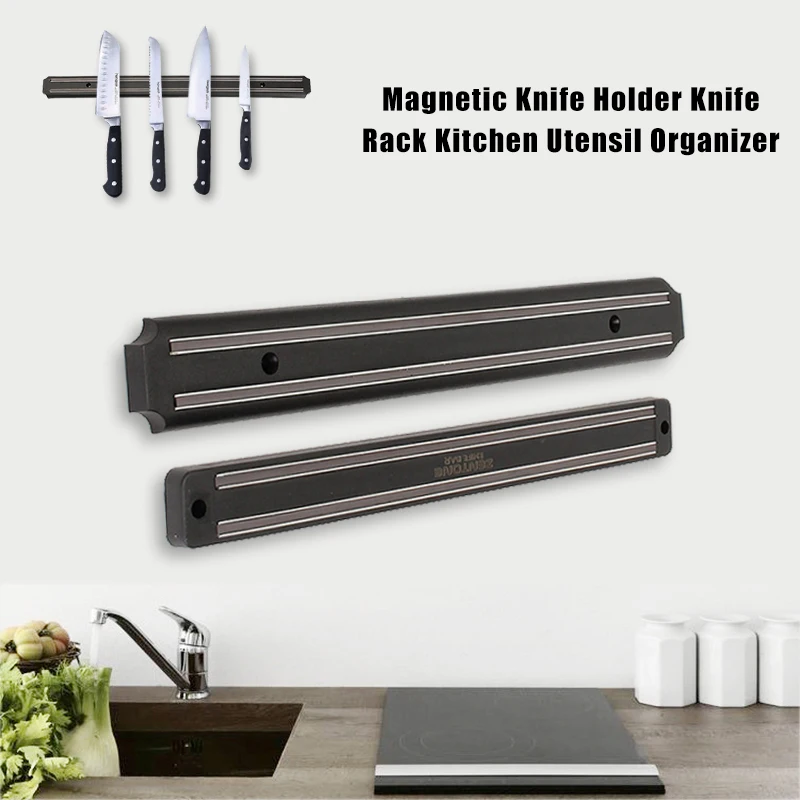 Knife Holder Magnetic ABS Metal Plastic Block Magnet Holder Rack Stripe Kitchen Tool