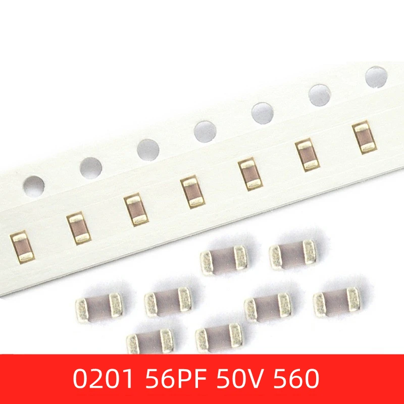 

100 шт., керамические конденсаторы SMD 0201 56PF 50 В ± 5% 560J COG NPO Chip