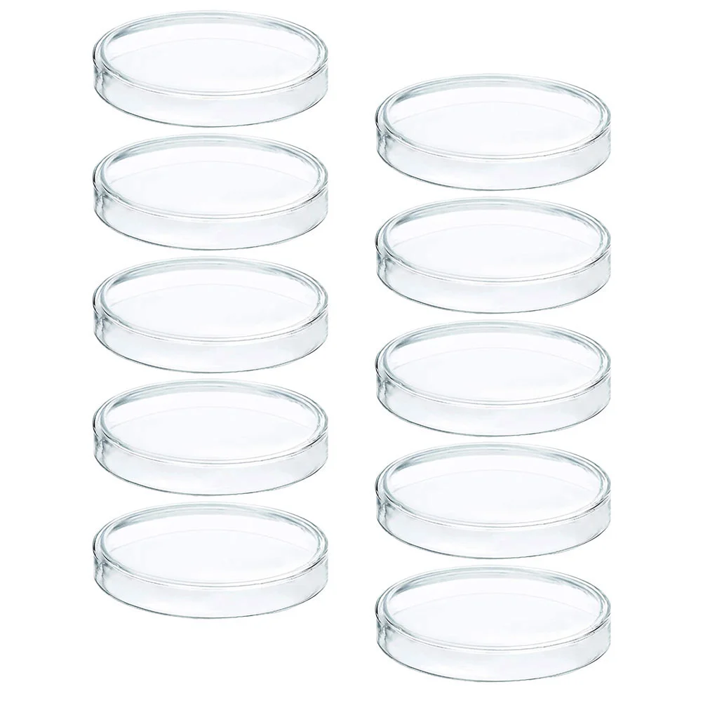 

10 Pcs Plastic Petri Dish Chemistry Holder with Lid Tray Dishes for Equipment Agar Clear Culture