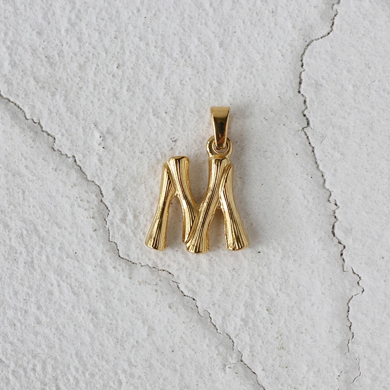 M initial charm necklace