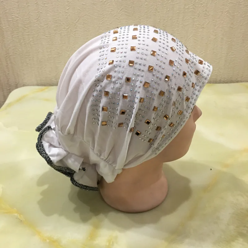 Velvet Hijab Ladies Hat Crystal Muslim Winter Hood Hat Fashion Crystal Headscarf Scarf Fashionable Head Wraps Head Cover Hat 6