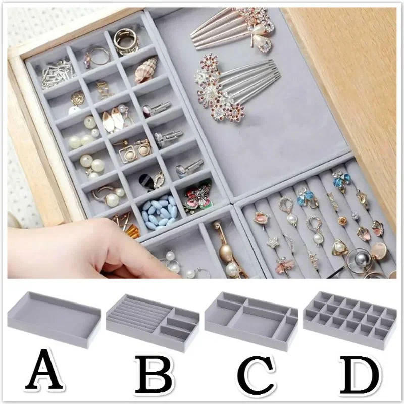 New Jewelry Organizer Jewelry Storage Tray Display Holder Ring Bracelet Necklace Storage Box Showcase Drawer Organizer Trays
