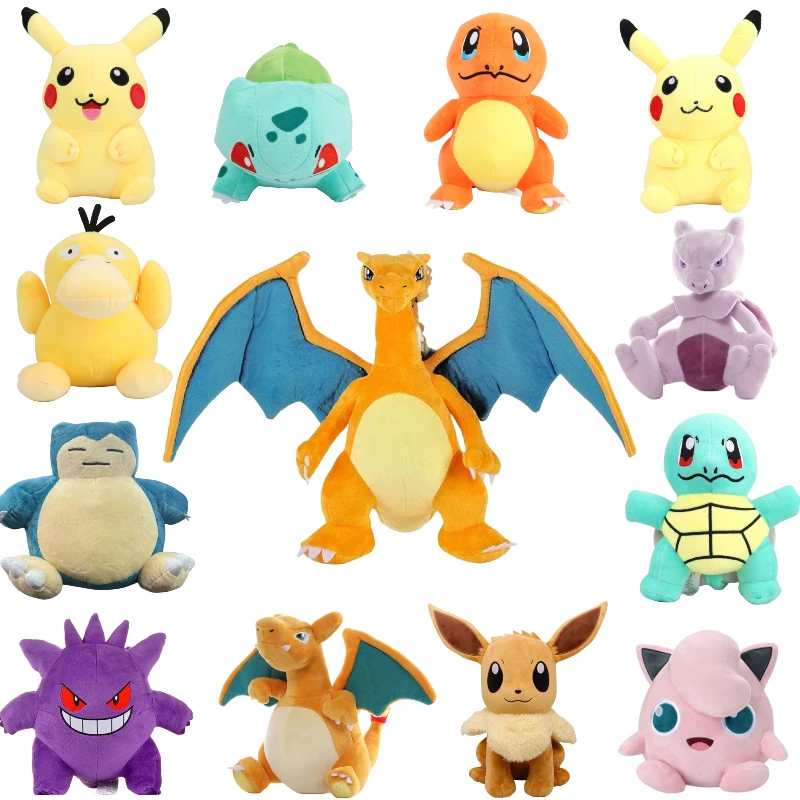 Juguetes de peluche de Pokémon para niños, muñeco de Anime Kawaii Pikachu Raichu Jenny Turtle, regalo de cumpleaños y Navidad, 20cm