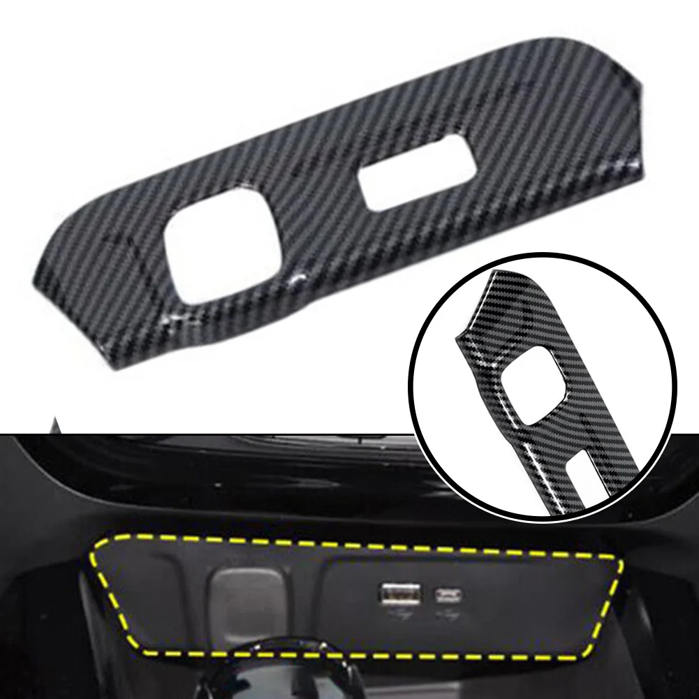 

1x For Chevrolet Seeker-Trax 2023-2024 Carbon Fiber Centre Console USB Port Panel Cover Trim High Quality ABS Interior Parts