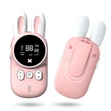 Walkie talkie à main sans fil pour enfants, portée 3km, jouets unisexe avec lumière, cadeau d'anniversaire, parc familial