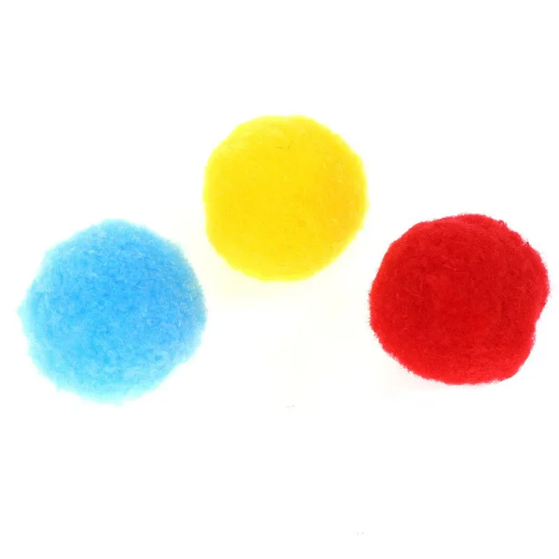 Colorful Handmade DIY Furry Balls Toy Material Accessories for Kindergarten Mixed Size Polyester Craft Balls Educational Toys