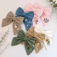 Детские заколки для волос с бантом и цветочным принтом