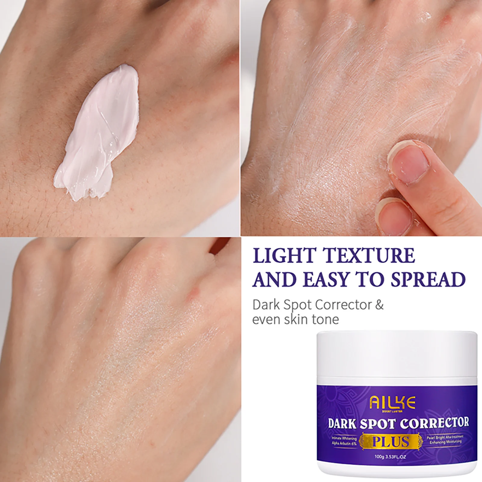 AILKE Whiten Face Cream, Lighten dark spots, freckles, clean skin, Effective On All Skin Types and Skin Tone, for Women & Men 3