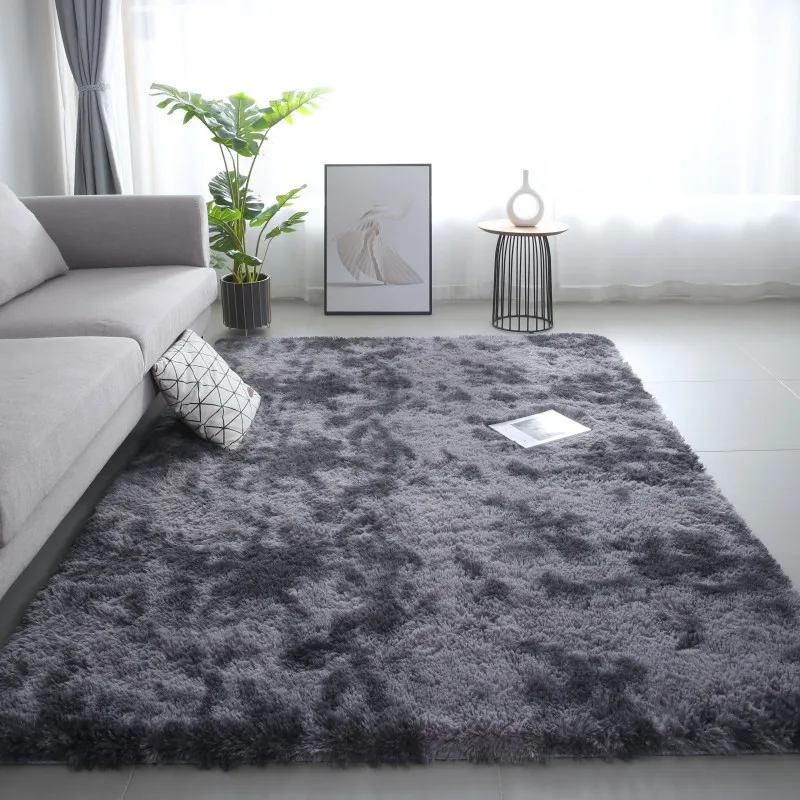 Modern Tie-Dye Silk Wool Floor Mat - Non-Slip Stain-Resistant Carpet for Living Room  Bedroom
