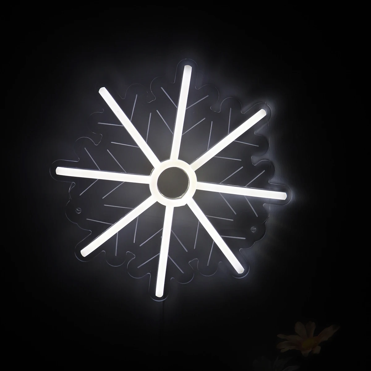 1pc Christmas Snowflakes Wall LED Neon Sign For Winter Window Party Shop Pub Club Room Decoration Gifts 9.21''*9.25''