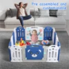 Foldable Playpen for Babies , Adjustable Shape Baby Fence, Safety Play Yard with Gate, Portable Play Area for Indoor or Outdoor 3