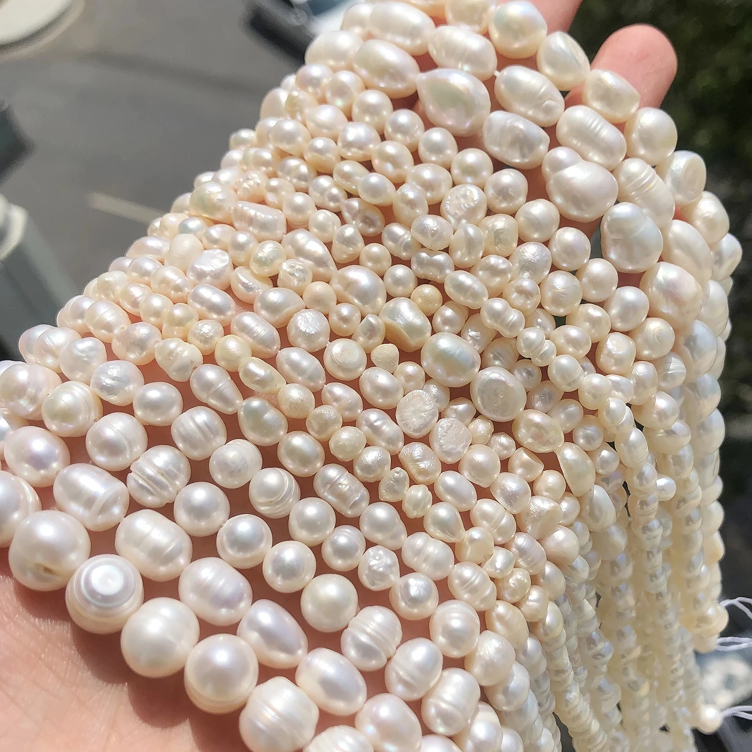 Tanie Naturalne perły słodkowodne koraliki wysokiej jakości nieregularny kształt dziurkacz luźne koraliki do