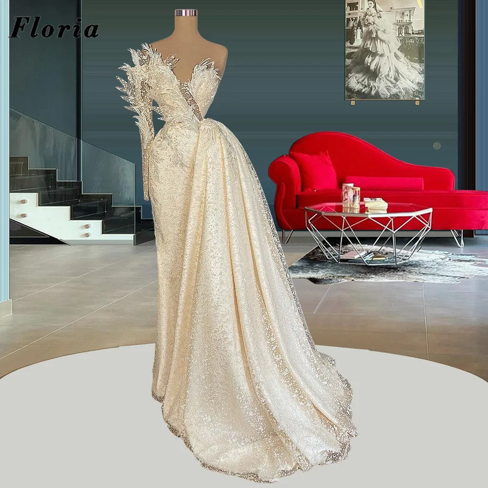 

Floria Modern Couture Long Evening Dresses Beading Crystals Women Party Gowns For Weddings Custom Made 2022 Prom Dress Vestidos