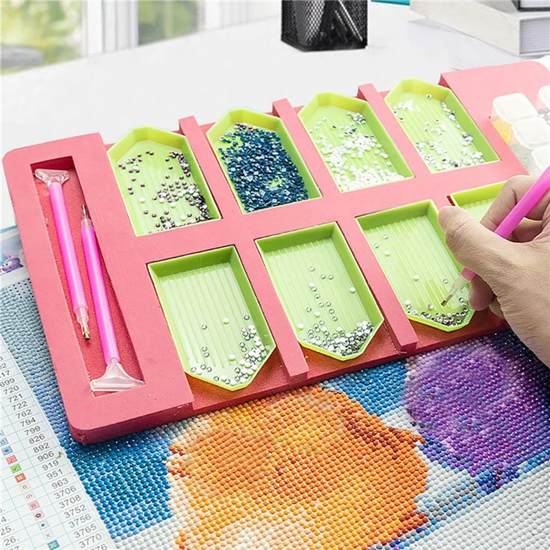 Multifunctional Diamond Painting Tray Holder Drill Pen Drill Pen Box Organizer DIY Craft Sewing Storage Tray diamond painting storage box storage box plastic storage box storage container storage bag diamond painting accessories diamond painting tool set