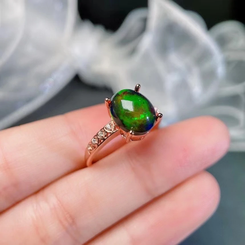 Bijoux Opale Véritable Bague Opale Noire Bague En Opale Noire