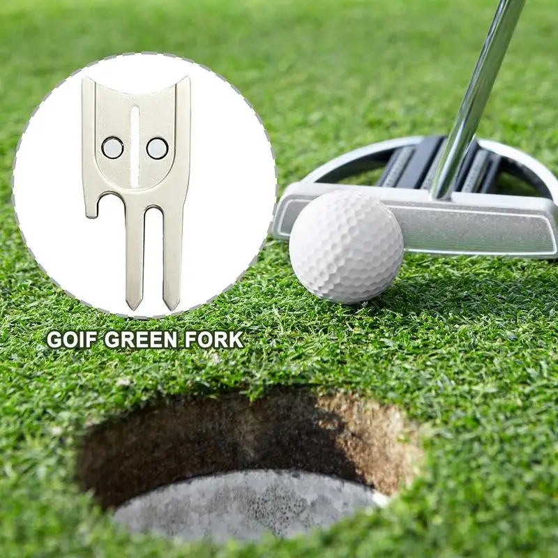Golf Ball Divot Tool 6 In 1 Ball Mark Repair Green Tool Multifunctional Golf Green Repair Fork Marker For Family