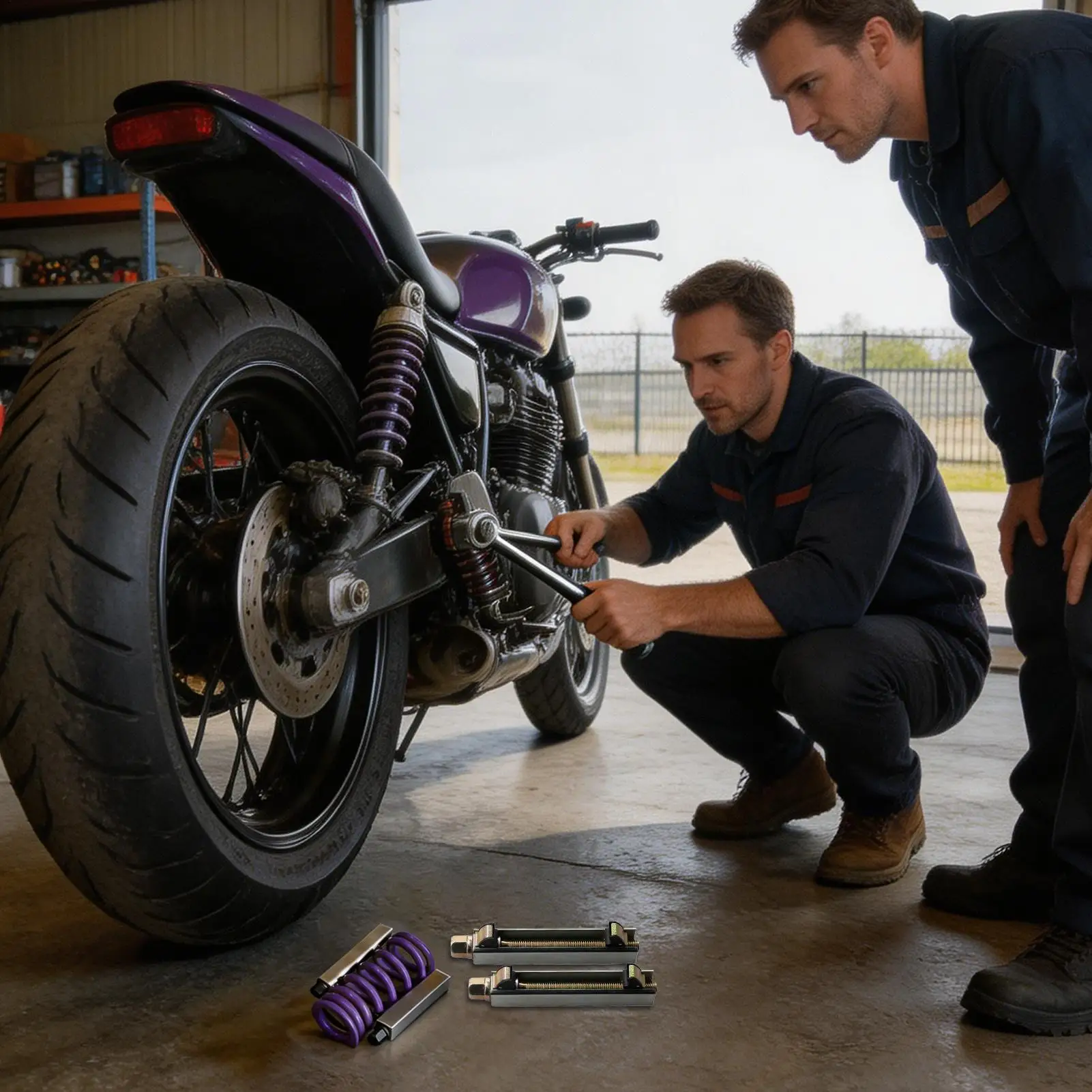 Compressore per molle per impieghi gravosi, antiurto, per veicoli automobilistici, auto, berline, pickup, moto - immagine 2