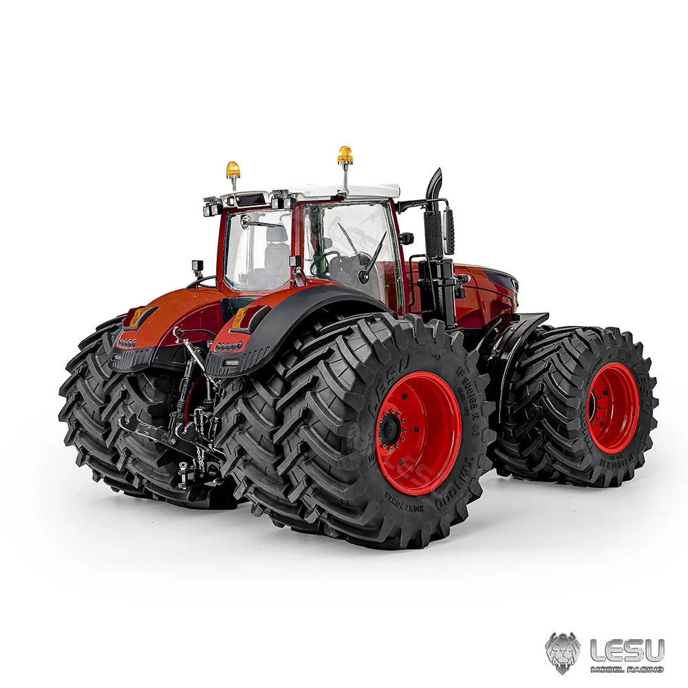 4x4 LESU 1050 1/14 RC Hydraulic Tractor Double Wheeled Farm Truck Metal Car Model Upgraded Sound Light Smoking Brushless Motor 2