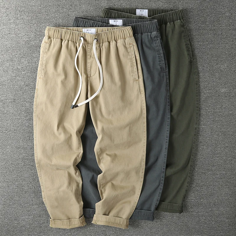 2023 New Men's Autumn Cargo Pants, Solid Color Loose Casual Pants, Outdoor Sports Pants