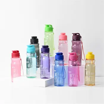 550ML Travel Sport Multi-color Water Bottle Plastic Water Cup Large Capacity