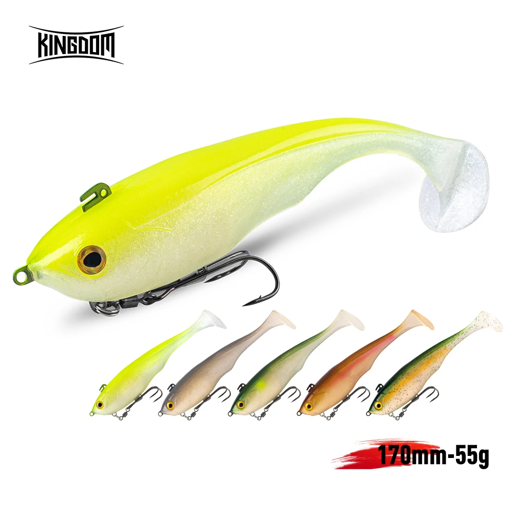 KINGDOM Tsunami Fishing Lure 55g 170mm Sinking Large Soft PVC Silicone 3D Eye Sea Bait