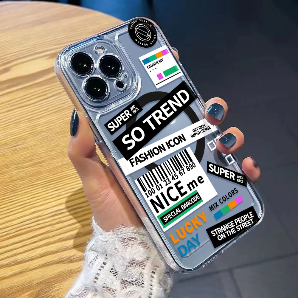 Fashion Label Silicone Soft Transparent Phone Case