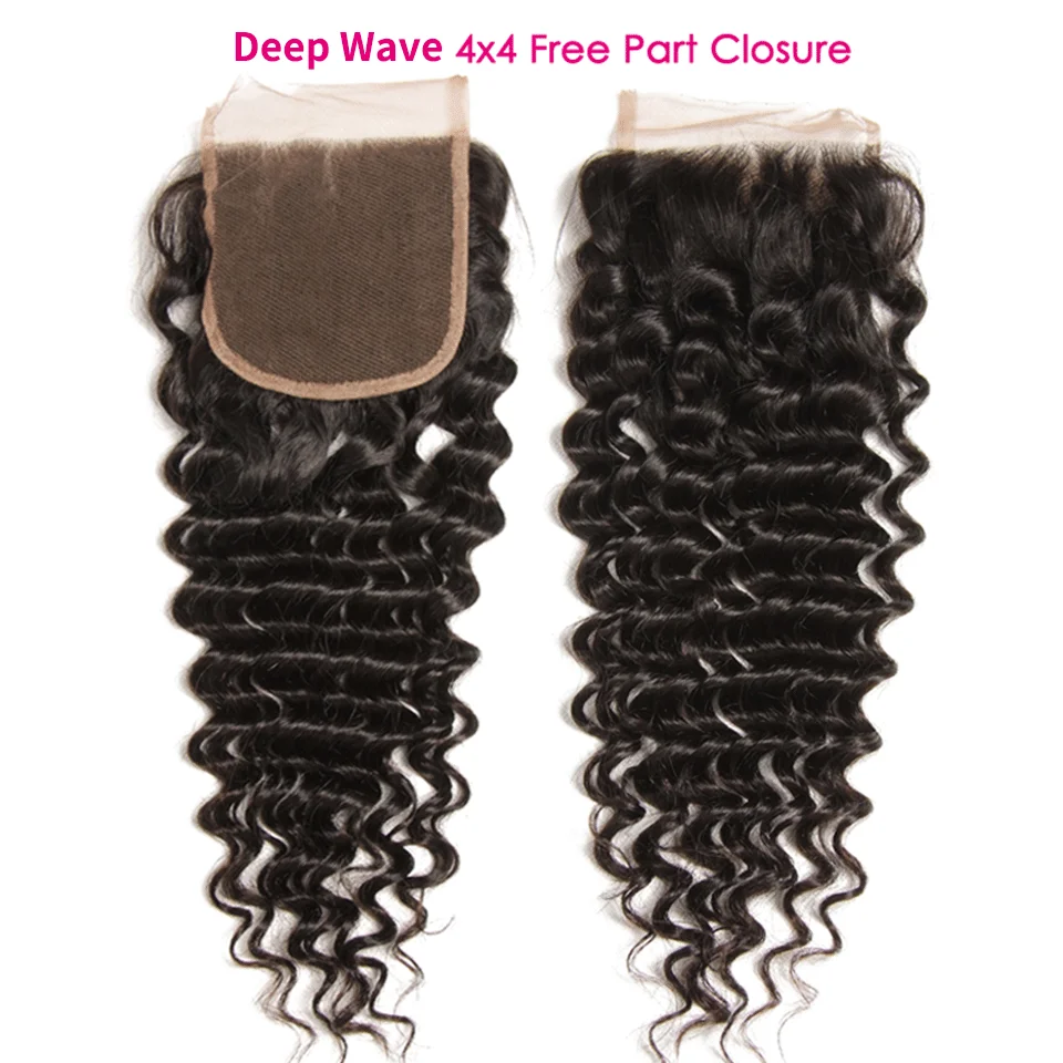 Miss Rola Hair Brasilianisches Deep Wave Haar Lace Closure 100% Echthaar 4x4 Lace Closures Lockiges Remy Haar Blond 99J Highlight Braun – Detail 5