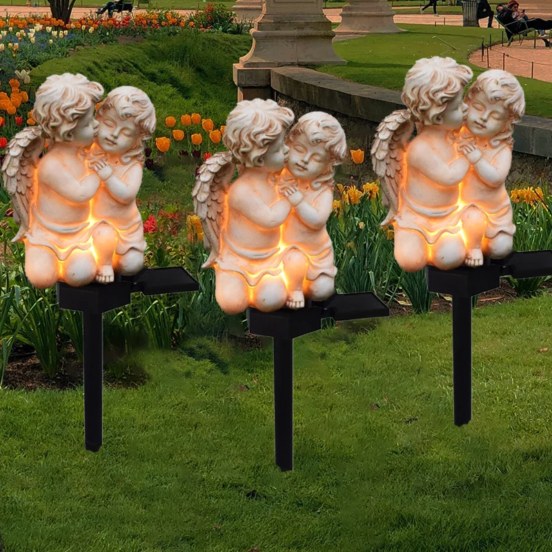

Solar Angel Statue Lamp Outdoor Waterproof Anniversary Decor Led Garden Light Smart Light Sense Lawn Lamp for Patio Yard Pathway