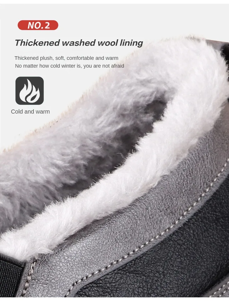 Winter New Waterproof and Snow Proof Men's Snow Boots Old Beijing Cotton Shoes Plush and Thickened Warm Cotton Shoes39-44