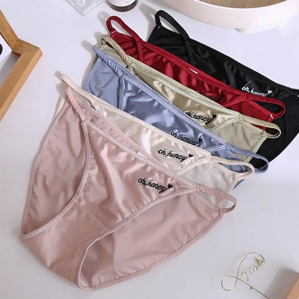 

Women Stain Panties Letter Print Underwear Thin Strap Panties Hot Lingerie Perspective Thong Female Intimates Accessories