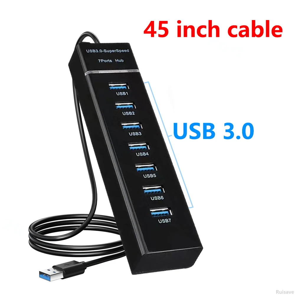 YUCUN USB HUB 3.0 4/7 Port Multiple Extension High Speed USB 3 0 Hub Multi Splitter Extender Hub Adapter Computer PC Accessorie 6