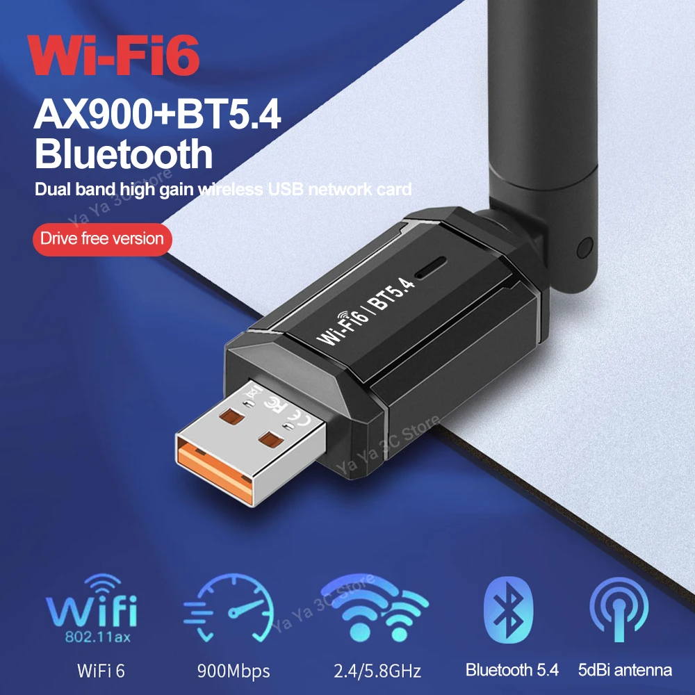 Adattatore WiFi 6 Bluetooth 5.4 Per PC - AX900Mbps, Dual Band, Plug And Play - Foto 9