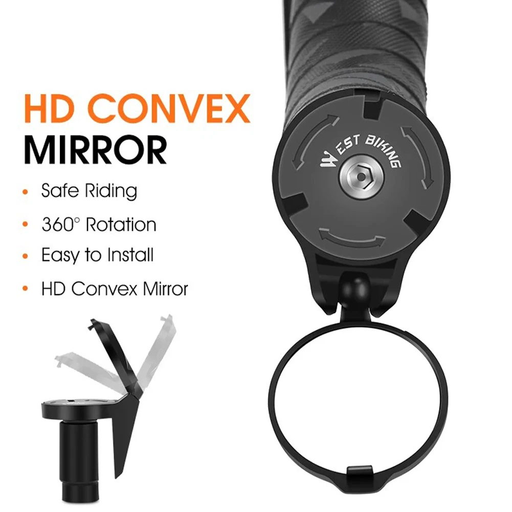 

Universal Bicycle Rearview Mirror Handlebar End Plug Mirror Adjustable Convex Mirrors for MTB Road Bike Accessories