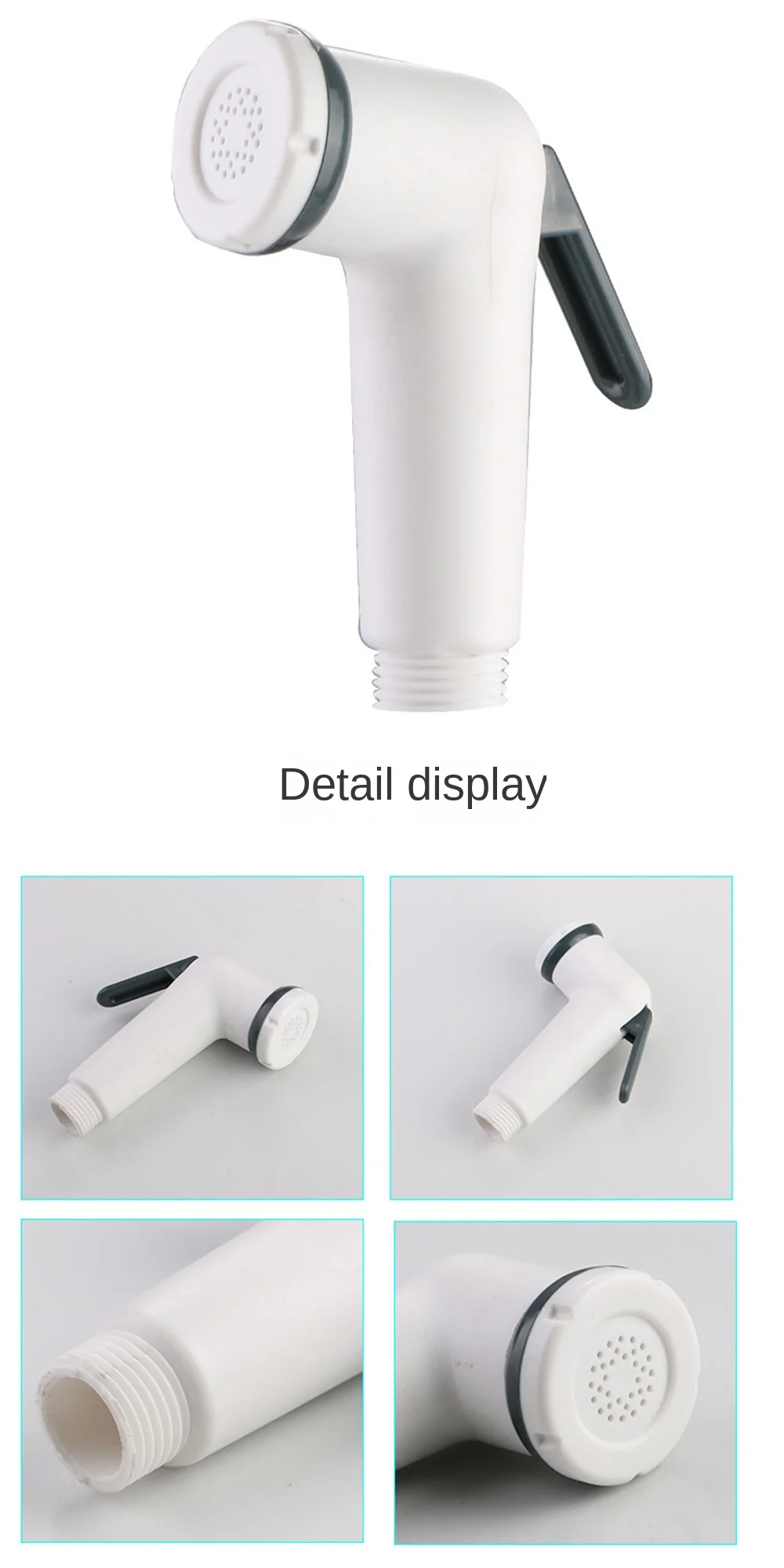 Description Picture 6 of item1/2PCS Toilet bidet Sprayer shower head silver plastic wc clean Handheld Bathroom accessories water hose spray wash Faucet anal