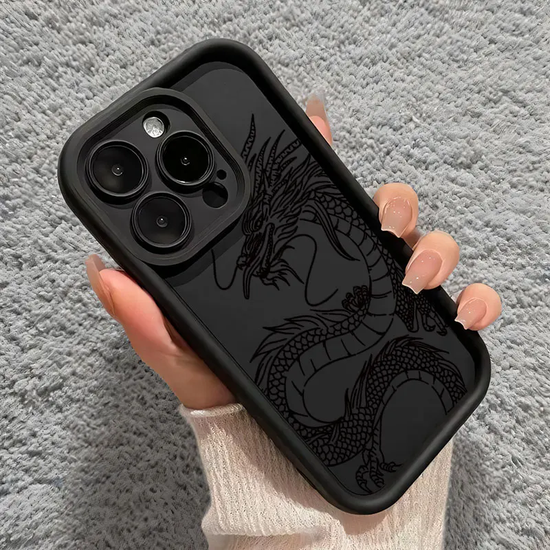 Shockproof Silicon Soft Phone Case with Chinese Dragon Design