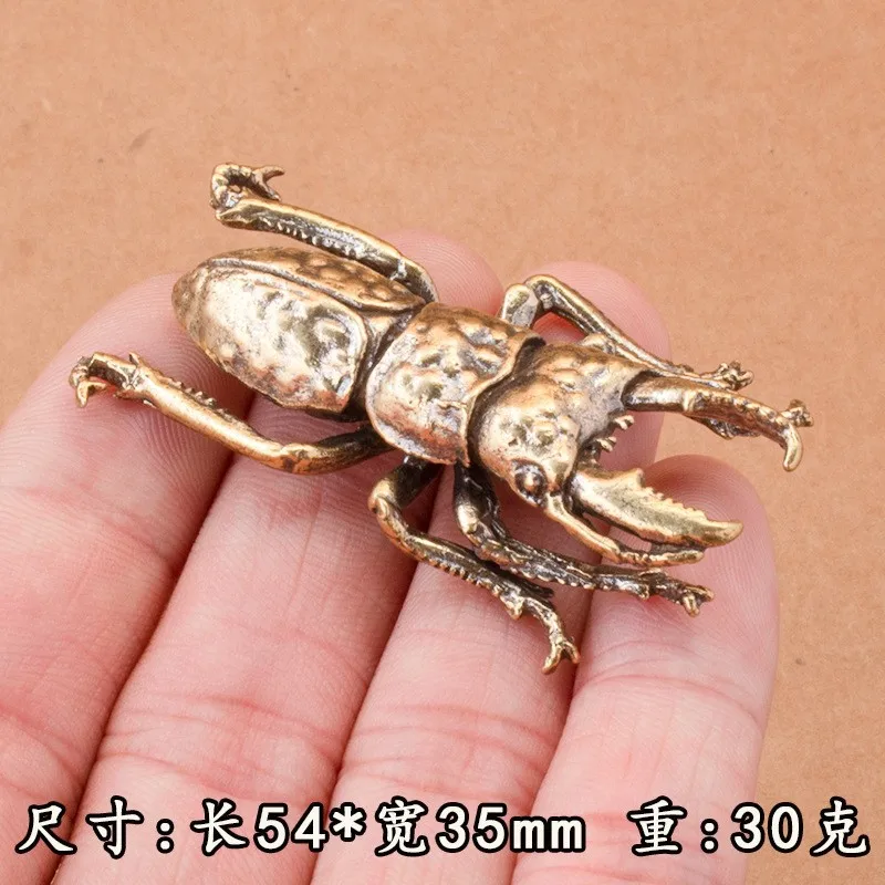 Enchanting Solid Brass Beetle Ornaments - Whimsical Unicorn Fairy Copper Insects