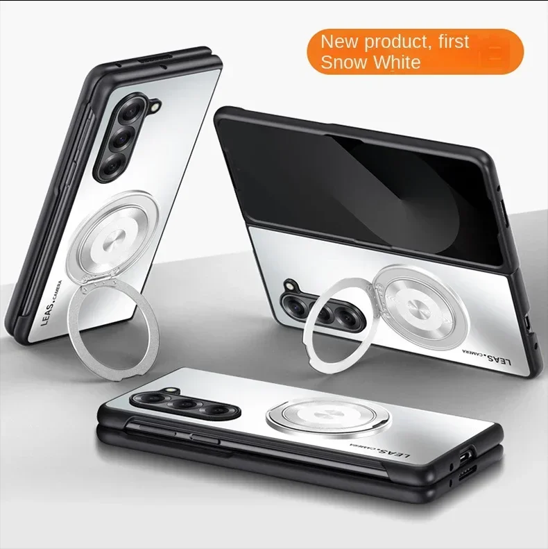 AG Frosted Matte Stand Phone Case with Shockproof Magnetic Ring Holder and Hard Bumper